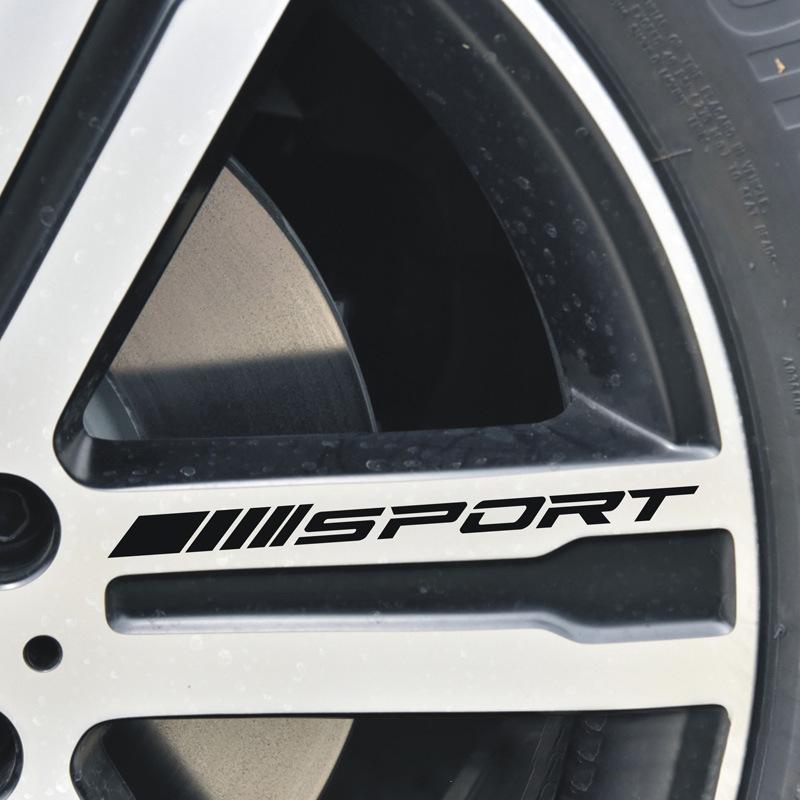 Moda 4 parça Araba Çıkartmaları Tekerlekler Jantlar Spor Yarış DIY Çizgiler Dekoratif Çıkartmalar Amblem Araba Stili Araba SUV Kamyonet Aksesuarları