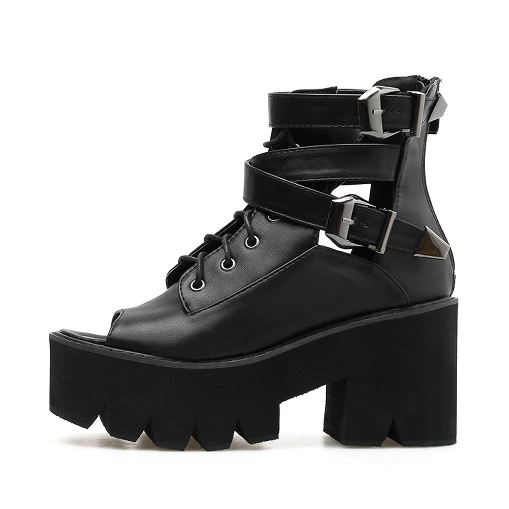 Купить Gdgydh Летние массивные ботинки с открытым носком для женщин ...