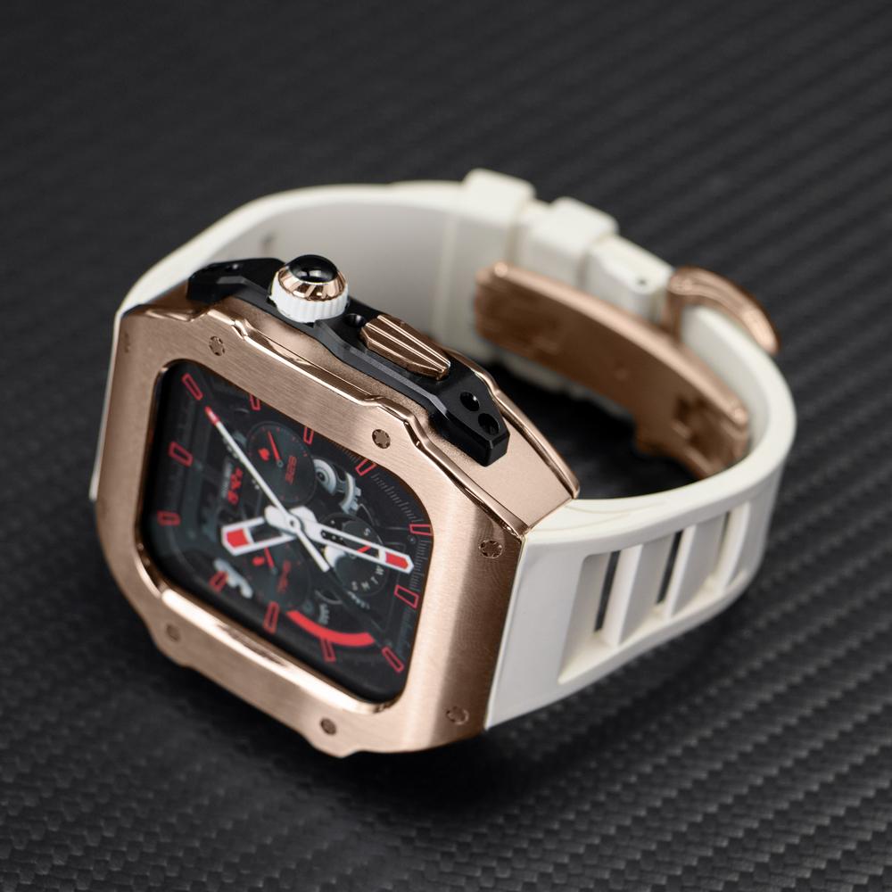 Stainless Steel Modification Kit For Apple Watch 8 Ultra 49mm 7 6 5 4 SE 44MM 45MM Case Sport ONLY Band iWatch Rubber Refit Mod