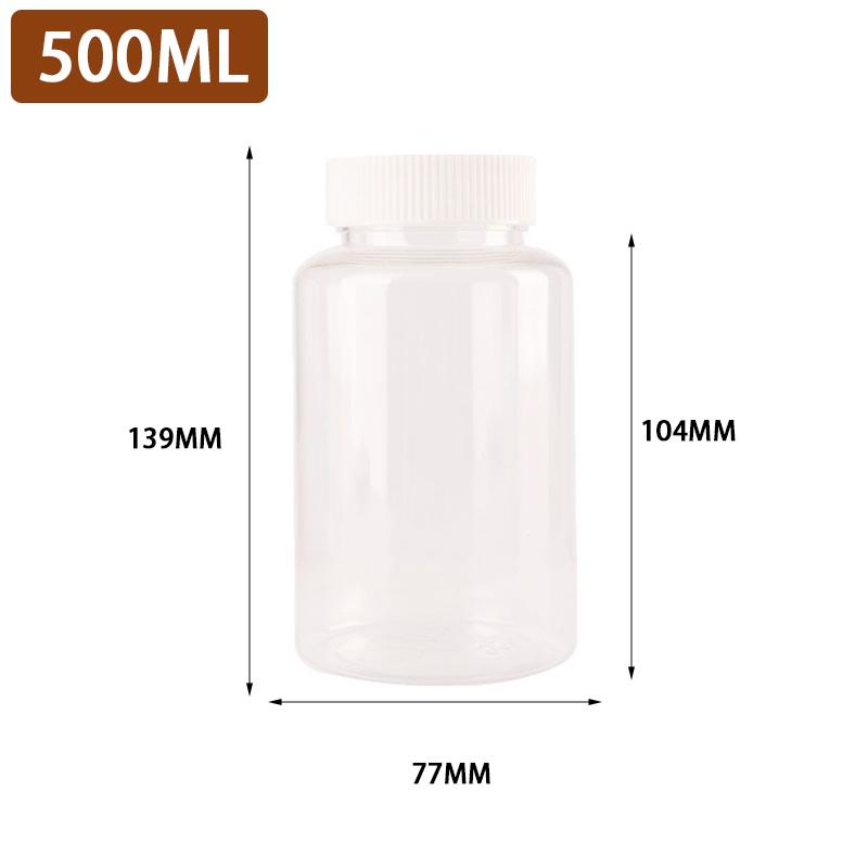 Transparent Refillable Plastic Bottle 15ml 30ml 50ml 100ml 250ml 500ml White Cap Leakproof for Essential Oil Perfume Storage