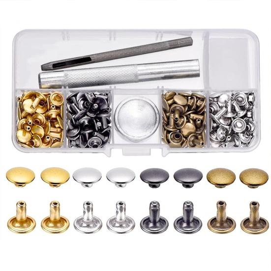 100 Sets Rivet with Fixing Tool Kit Stylish Durable DIY Craft Clothing Repair Rivets for Home Sewing Shop