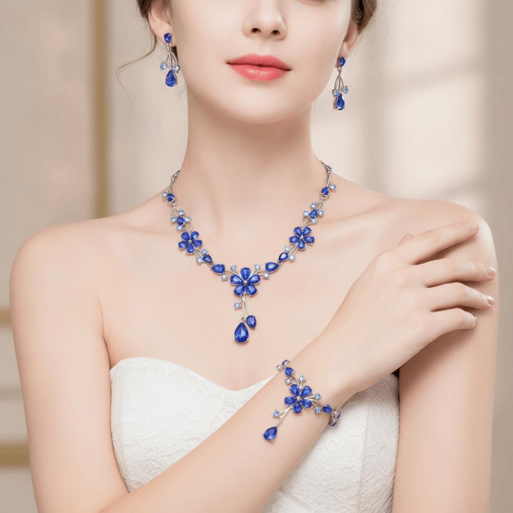 Sparkling Women's Rhinestone Jewelry Set Stud Earrings Bridal Crystal Jewelry Set Party Banquet