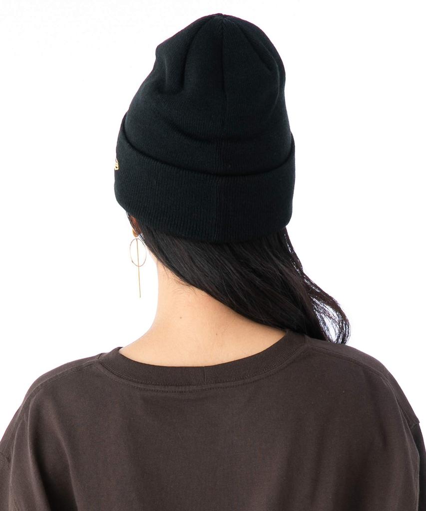 NEW ERA Basic Cuff Knit Black Metallic Gold Flag