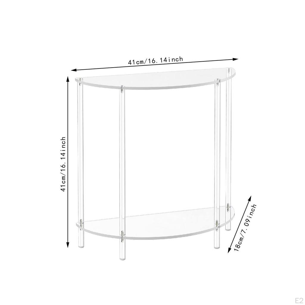 Acrylic Nightstand Table End Layered with Iron Wire Storage Basket Easy Assembly Flexible