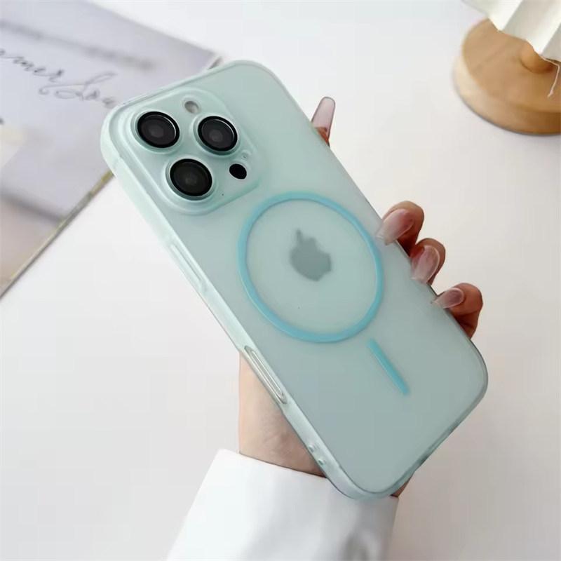 

Роскошный Ультратонкий Магнитный Чехол для Беспроводной Зарядки Magsafe для iPhone 16 15 14 13 12 Pro Max Plus 16E Прозрачный Матовый Силиконовый Мягкий Чехол iPhone 12 зелёный