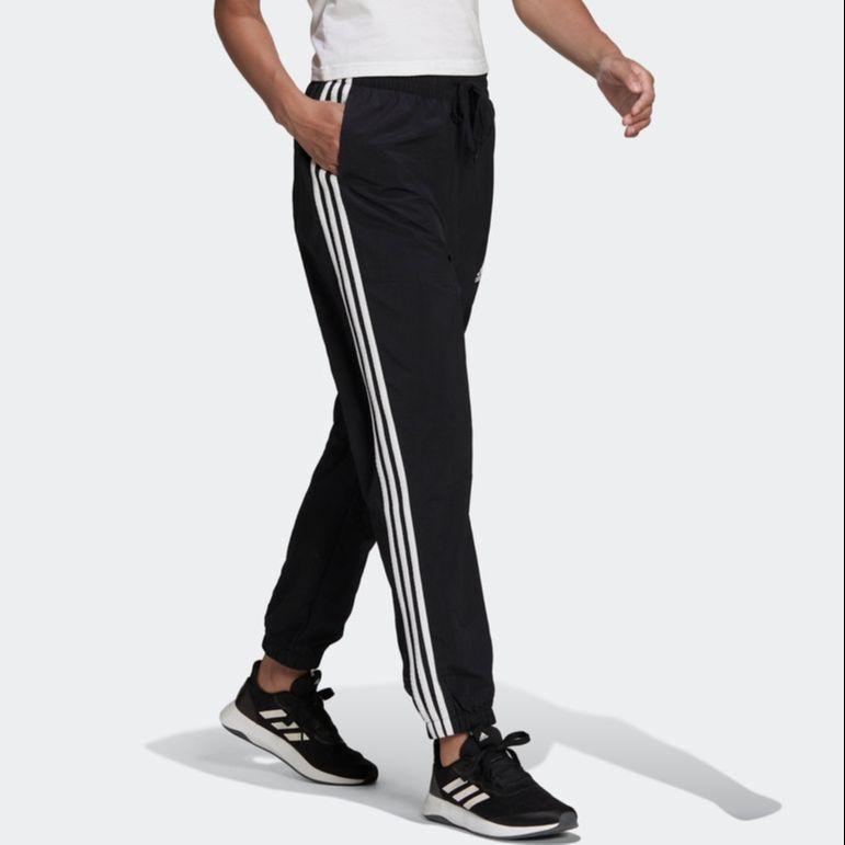 Adidas Striped Woven Tapered Casual Nine-Point Retro Sports Pants Women Pants Black HC9155