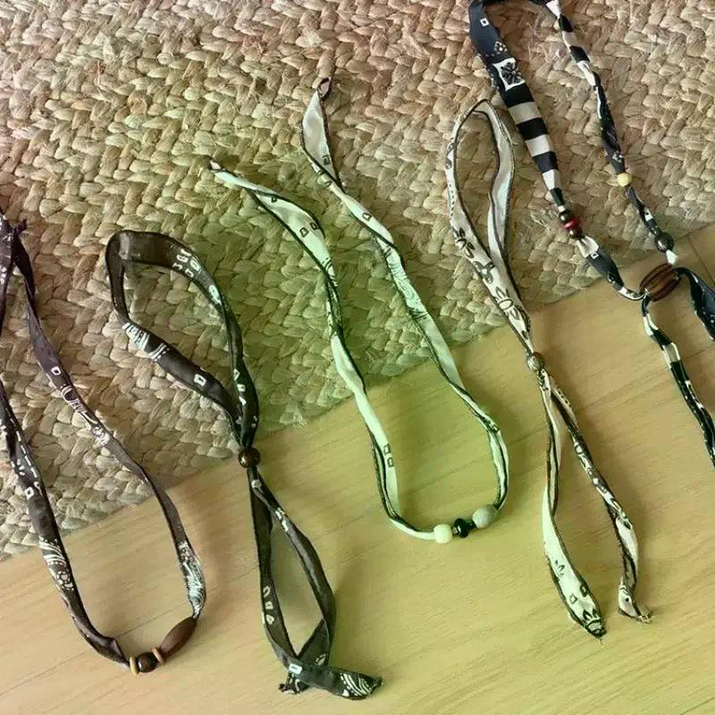 Scarf Chain Necklace Clavicle Chain Wood Bead Necklace Jewelry Accessories Ethnic Style Bohemian Choker Women