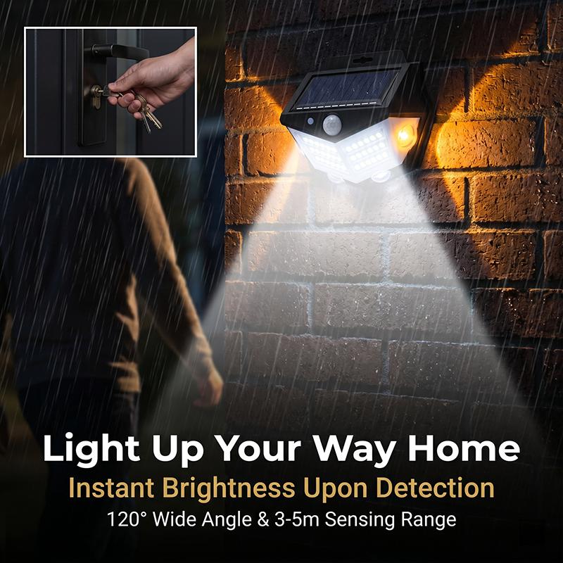 Multifunctional Solar Lamp Outdoor Garden Decoration Solar LED Light Waterproof Sunlight Powered Spotlight with Motion Sensor