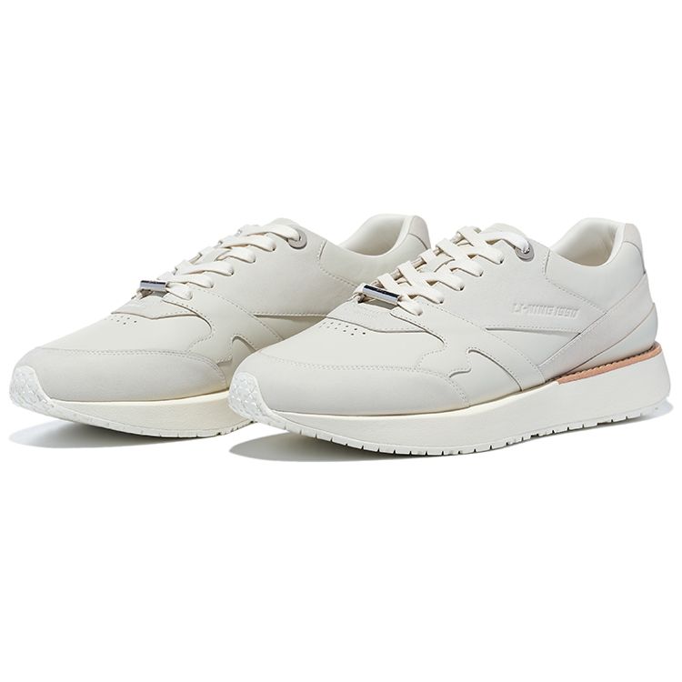 Li-Ning 1990 Synthetic Leather Non-Slip Wear-Resistant Low-Top Sports Casual Shoes Men Sneakers Off-White ALJT007-1