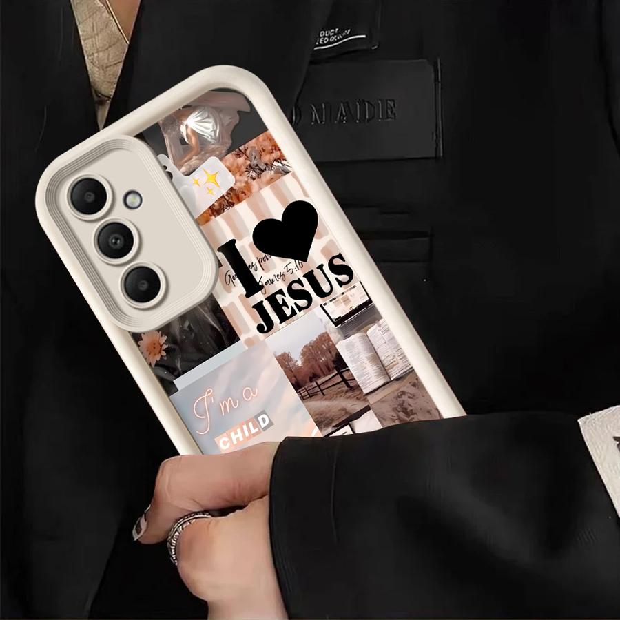 Jesus Collage Pattern Case for Samsung Galaxy A16 A15 A26 A32 A53 A54 A56 A34 A51 A73 A71 A72 A12 A13 A35 A36 A23 Phone Cover