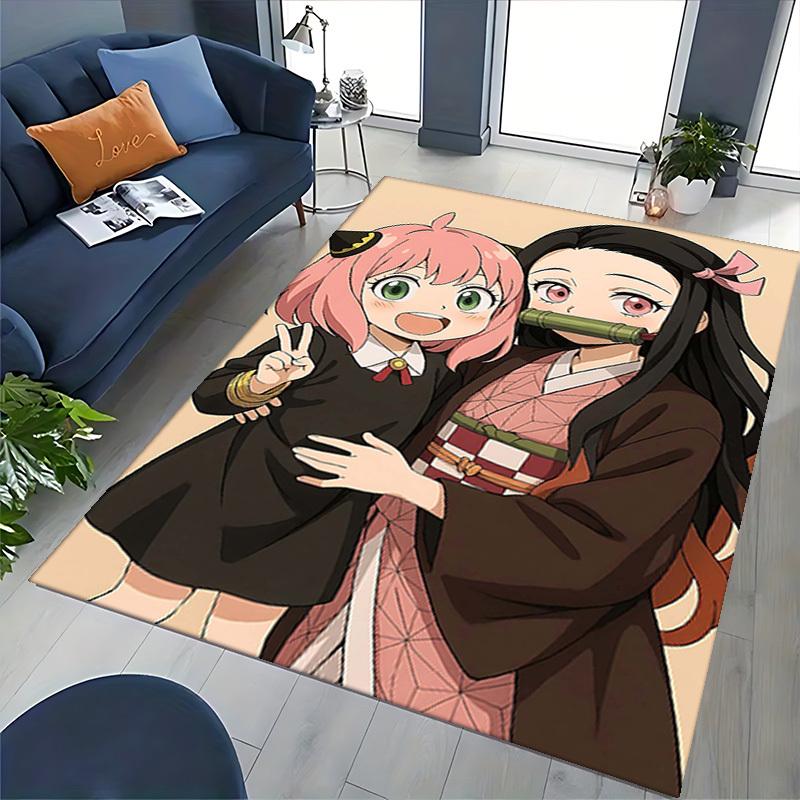 1pc Demon Slayer Nezuko Kimetsu No Yaiba Anime Cartoon Design Office Chair Mat Non-Slip Carpet for Home Decor Living Room Bedroom Game Room Dormitory