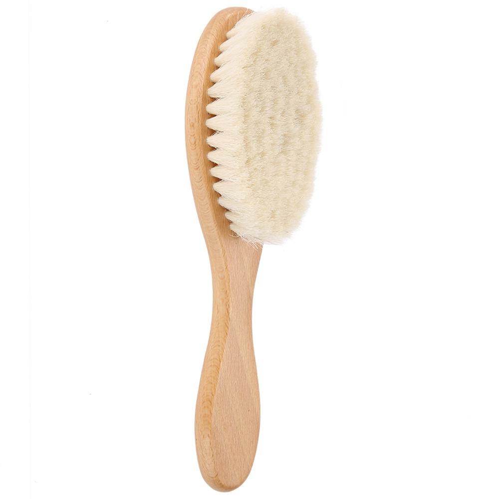 Soft Oil Head Brush Wooden Handle Hair Styling Brush Scalp Grooming Goat Hair Brush Home Use