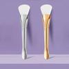 1pcs Full Skin Universal Double-Layer Silicone Facial Mask Brush, Metal Handle, Two Tone, Apply Cleaning Two In One Beauty Tool