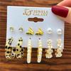 Modyle Vintage Pearl Butterfly Leopard Acrylic Earring Set For Women Girls Heart Earrings Elegant Wedding Party Jewellery