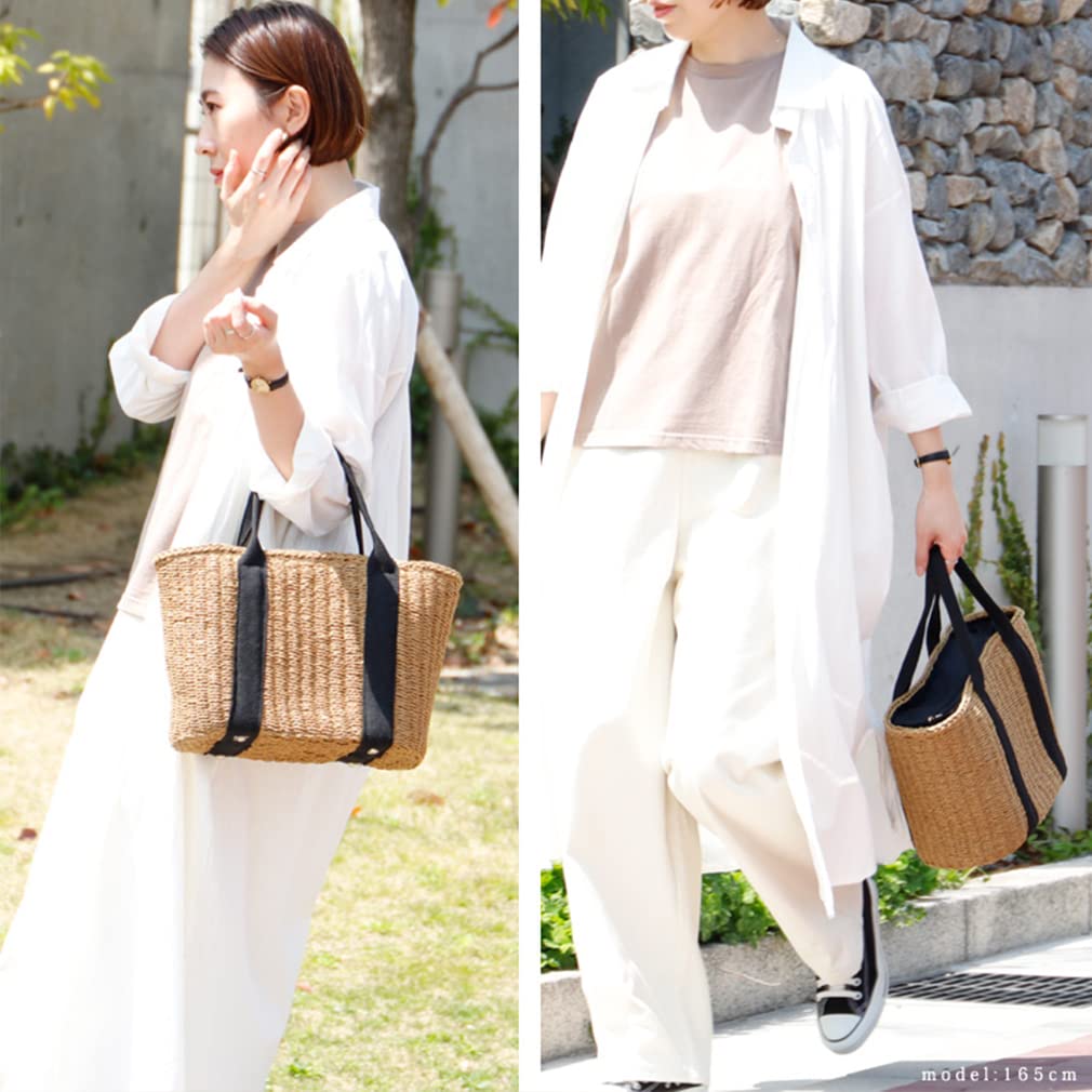 VITAFELICE Damen-Korb-Tote-Bag mit Bandgriff (vns3b-bz284) (Braun)