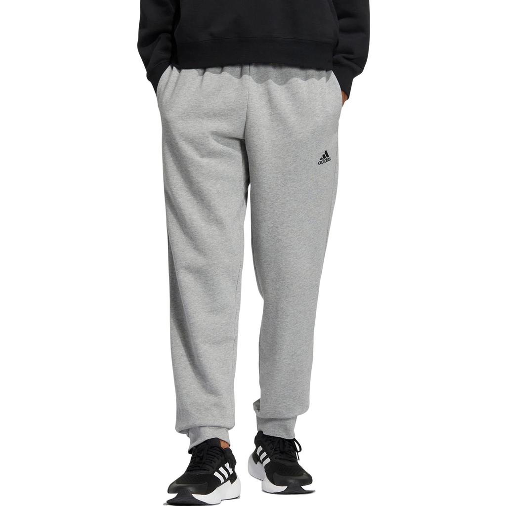 Adidas Logo Print Elastic Cuff Jogging Pants Men Bottoms Grey IB2732