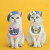 Cat Beret Suit Adjustable Flower Cat Dog Pearl Bow Bib Woven Pet Saliva Towel Wedding Party Bowknot Embroidery Princess Suit