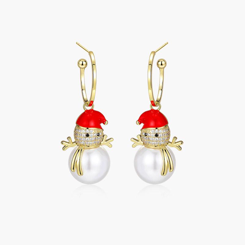 New S925 Silver Needle Christmas Collection Asymmetrical Earrings: Sweet & Cute Holiday Gifts for Women