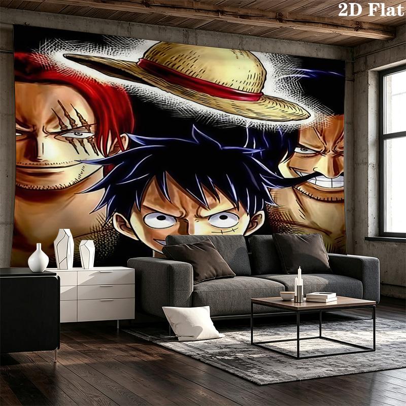 One Piece Monkey D Luffy Wall Tapestry Aesthetic Wall Hanging Printed Fabric Blanket Decorative Tapestries For Bedroom Living Room Home Decor
