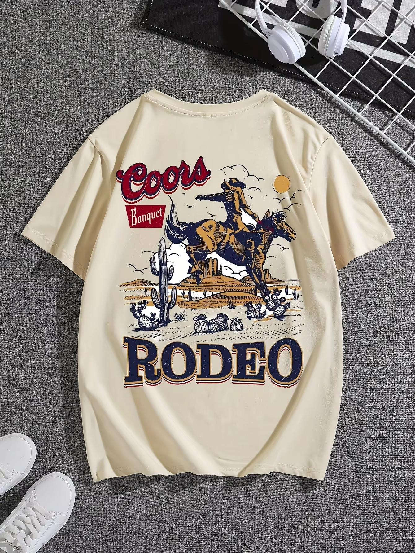 

Vibrant RODEO Fashion Pattern Print ShortSleeve Tee Round Neck Childrens Clothing Perfect Casual Outdoor Kid Oversized Tshirt 2XL
