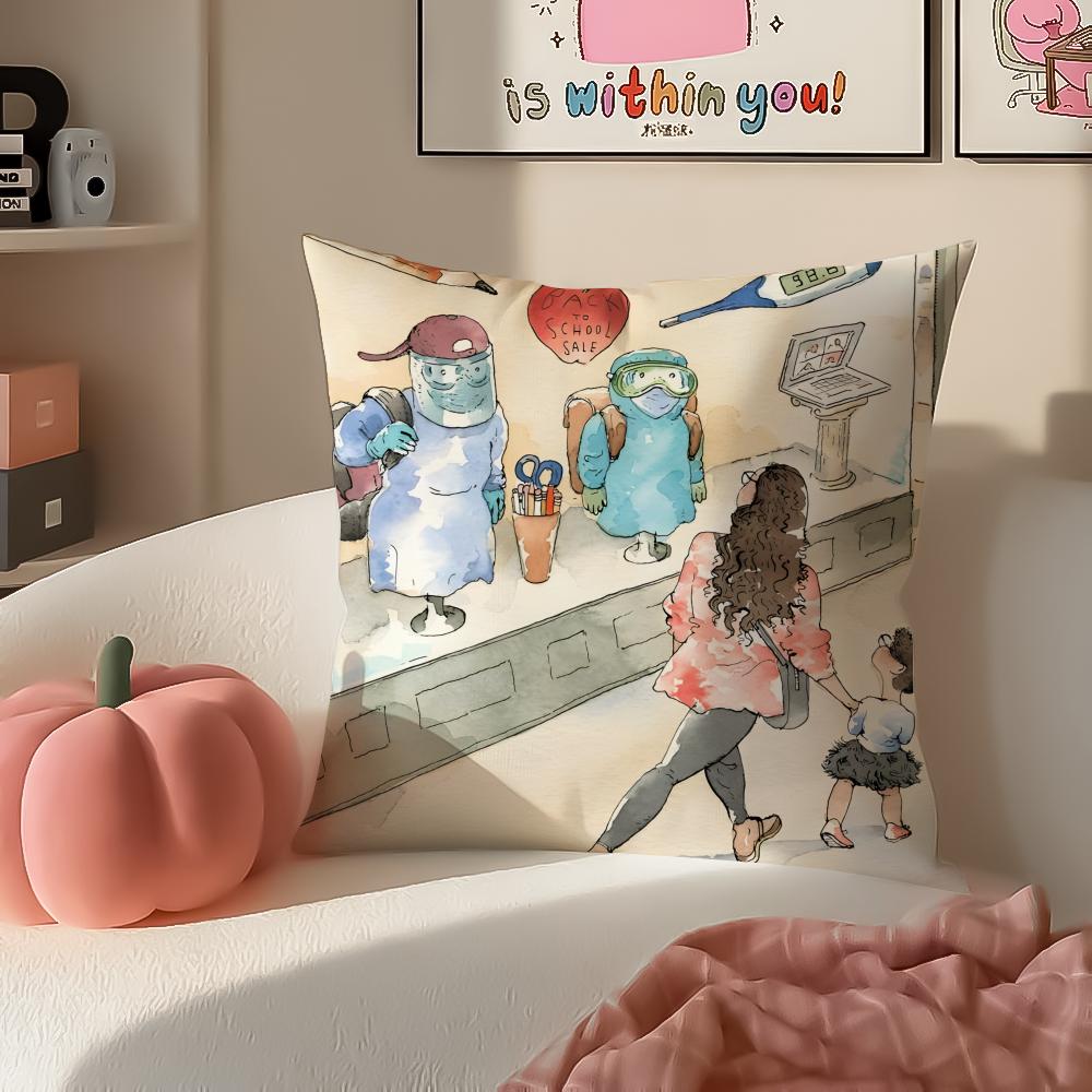 Art Magazine TThe NNew Yorker Cushion Cover Pillowcase Short Plush Invisible Zipper Room Sofa Cushion Cover