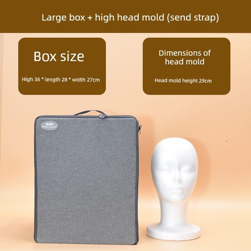

Wig Storage Box Suitcase Dustproof Foldable Display Collection Storage Wig Special Suitcase Fabric Large high 36cm + high head mold(Strap)