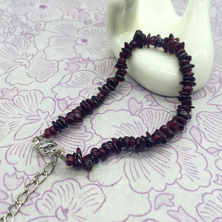Natural tourmaline powder amethyst pomegranate lapis lazuli obsidian gravel bracelet, a variety of irregular women's jade bracelets