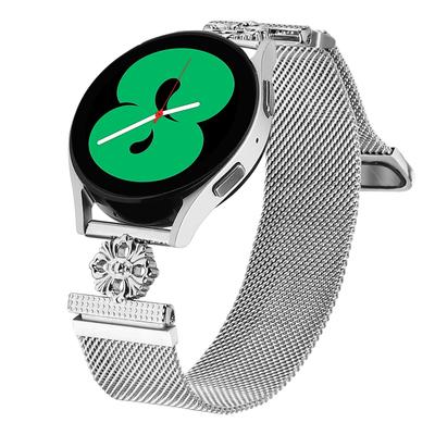 For Honor MagicWatch 2 42mm Milanese Band Flower Stainless Steel Magnetic Mesh Watch Strap