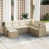 VidaXL Garden Lounge Set with Cushions 7 Pcs, Patio Sofas, Patio Furniture Set, Outdoor Furniture, Beige 3251635