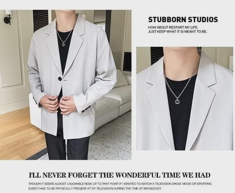 Trendige Herren-Anzugjacke im koreanischen Stil für den Herbst – Locker und modisch lässig