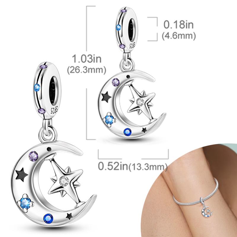 New 925 Silver Charms Bead Safety Chain Bead Fit Original Charms Bracelet Pendant Fine DIY Birthday Jewelry For Women