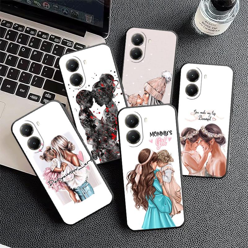 Mom Baby Girls Theme Soft Phone Case for Xiaomi Poco X5 X6 X7 X8 Pro Max X3 F7 F8 Ultra M8 M7 M6 M5 Redmi 15 15C 14C 13C 12C X4
