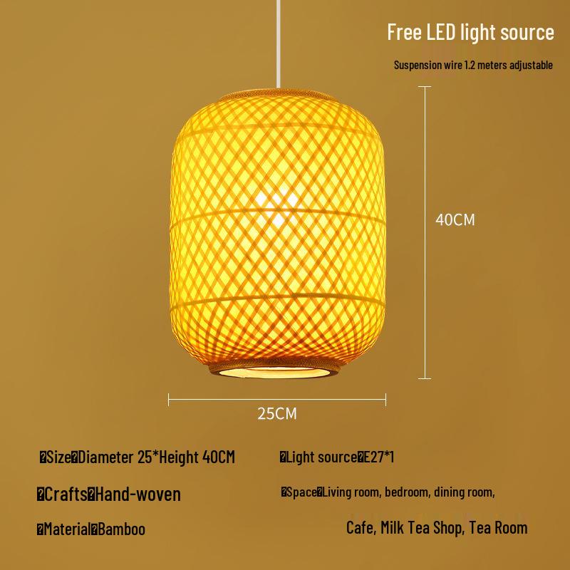 Retro Bamboo Woven Lantern Chandelier - Chinese Hot Pot & Restaurant Outdoor Decor