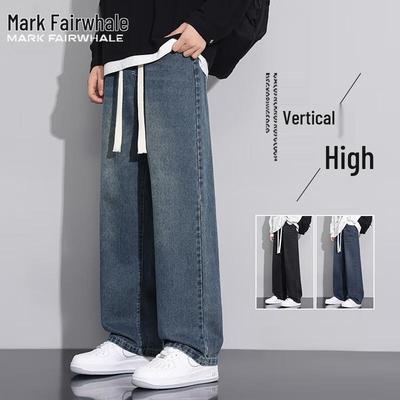 Mark Fairwhale Men's Loose Straight Washed Denim Jeans