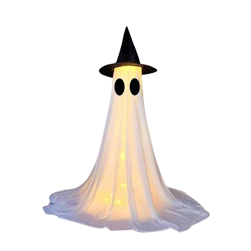 

M-Modern-Outdoor Halloween Yard Decoration Ghost Light Up Decor Ornament Glow For Lawn Porch Indoor Pathway Holiday