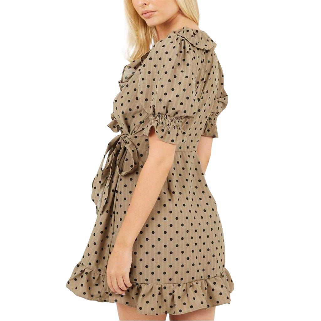 BRAVE SOUL Womens/Ladies Polka Dot V Neck Wrap Dress