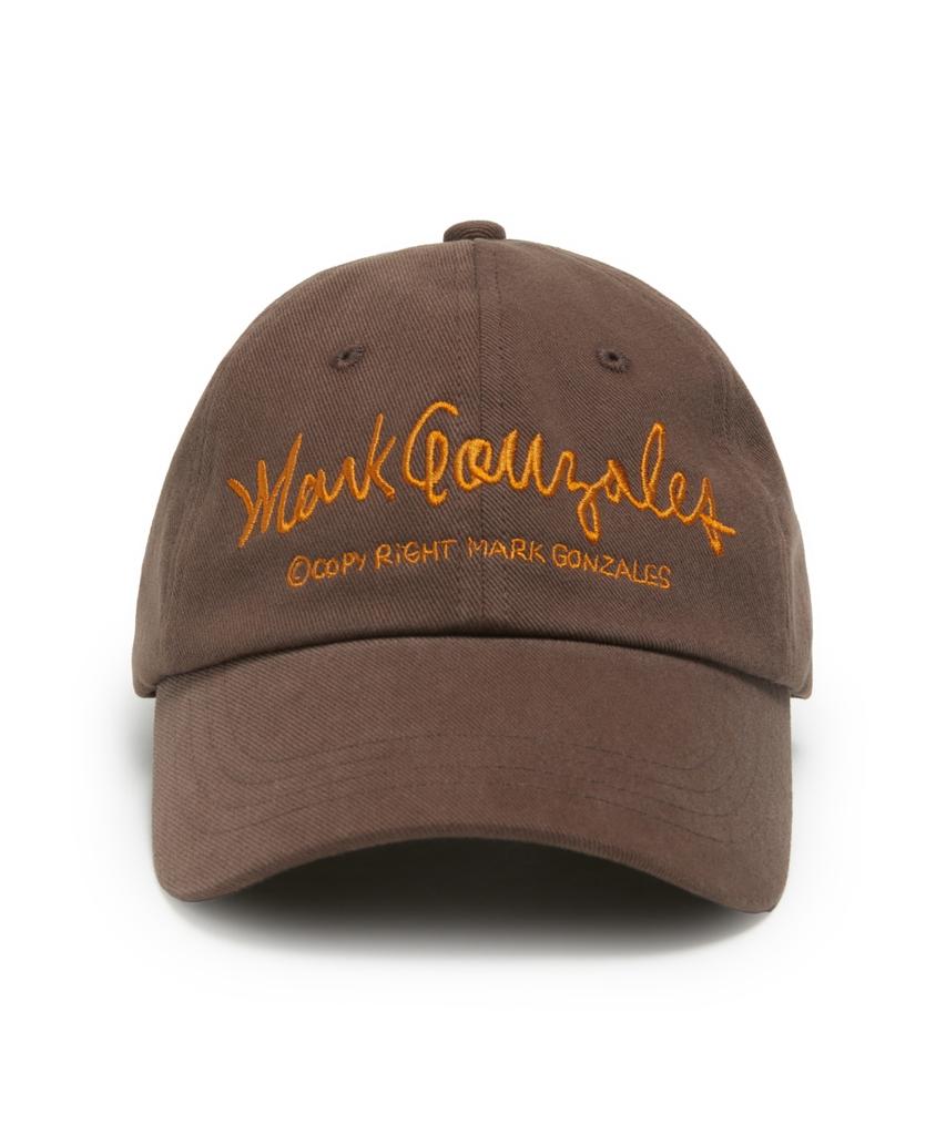 MARK GONZALES Signed Logo Lettering Ball Cap - Brown