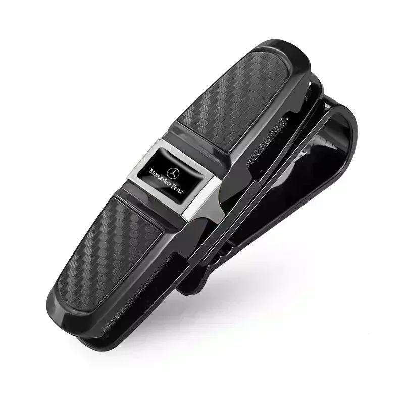 VVKQ9 ABS Glasses Clip Car Sun Visor Card Ticket Clamp Fastener For Mercedes Benz AMG GLE GLS CLS GLC CLA GLA GLK ML C197 R231 W167