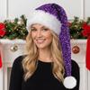 Long Sequin Christmas Hat Solid Color Santa Claus Hat Fashion Xmas Cap  New Year
