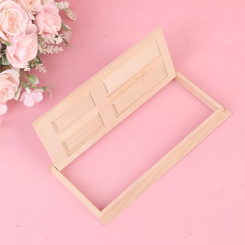 1/12 Dollhouse Miniature Wood External Door Unpainted Doll House Diy Accessories