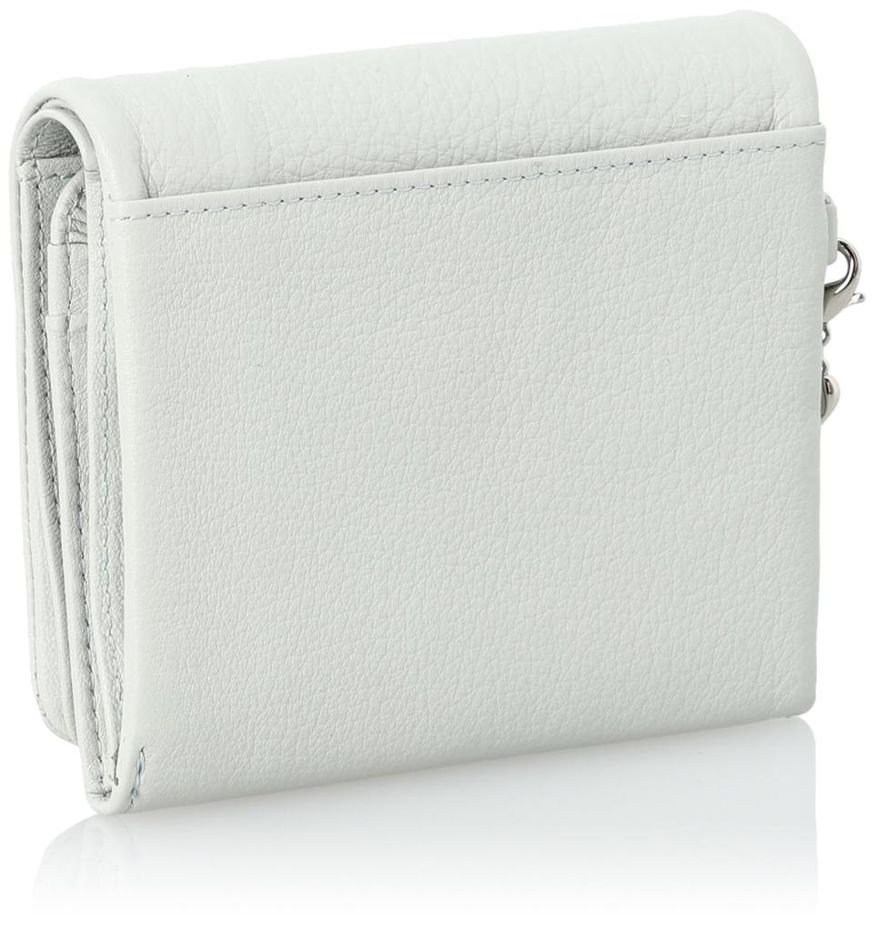 Bifold Wallet Soft Cowhide Bag Stitch Ladies Compact BOX Coin Purse Adult Cute Heart Charm Included JSLW3CS2 Ice Blue [Jill Stuart] [Angel]