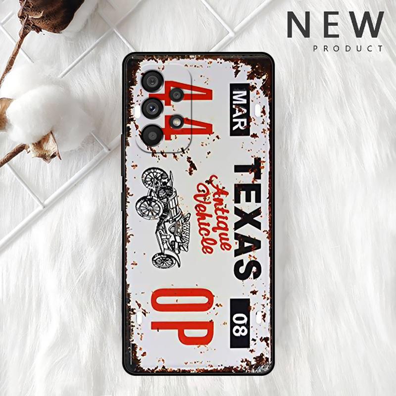 

Retro License Plate Number Case For Samsung Galaxy A54 A52 A14 5G A53 A12 A13 A71 A23 A34 A33 A21s Phone Cover Galaxy A54 5G