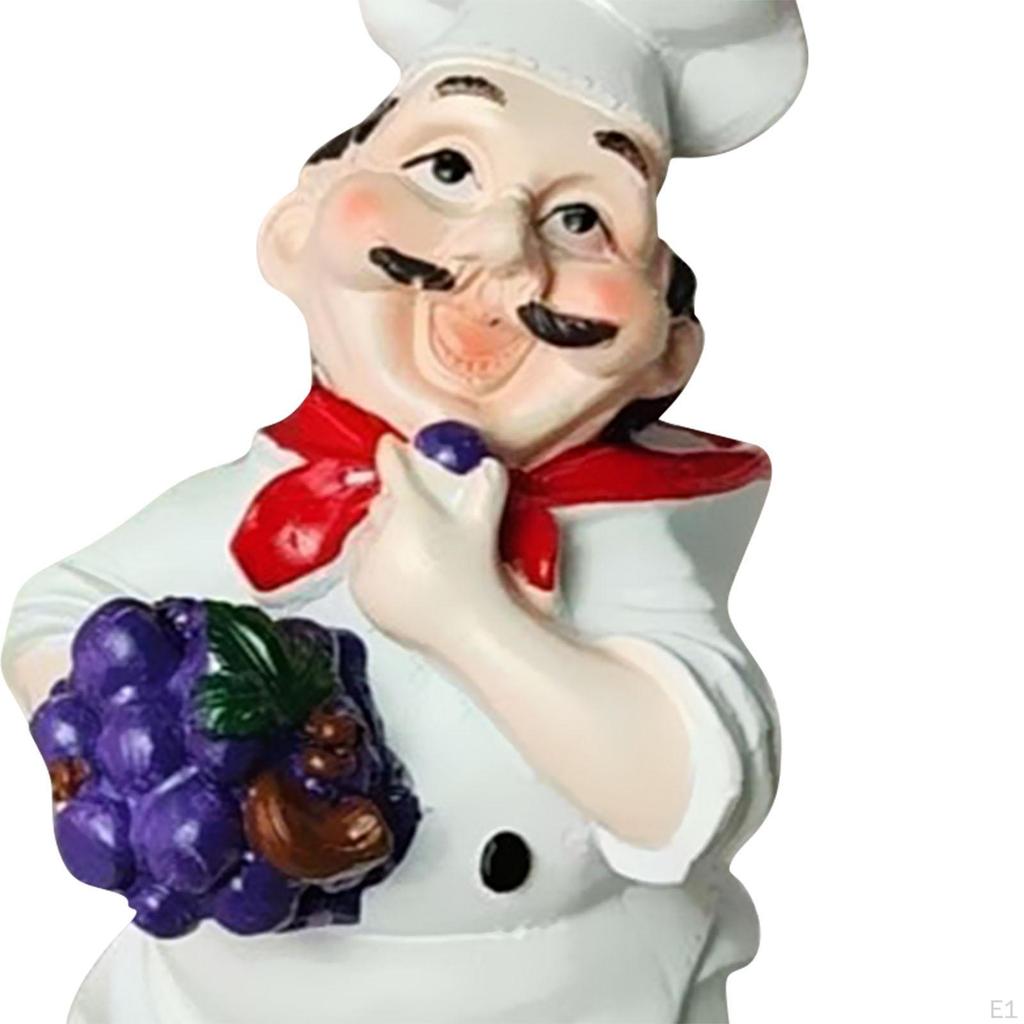 Resin Chef Figurine Desktop Ornament Novelty Kitchen Decoration Sculpture Cooking Crafts Statue
