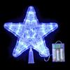 Xmas Decoration Christmas Tree Top Ornaments Five-pointed Star Lamp Night Light LED Glowing Star