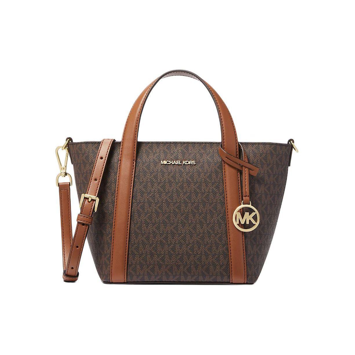 

Michael Kors Mk Pratt Logo Zip Coated Canvas Tote Bag Women tote bags Brown 35S4G3FM1B-BROWN Basic Set (Bag+Dust Bag)