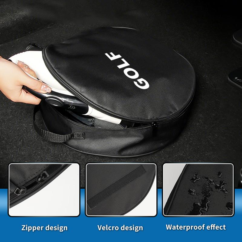 Car Charging Gun Bag Oxford Cloth Gun Cables Storage Box Auto Accessories For Volkswagen VW Golf Polo Tiguan T5 Passat b6JD8