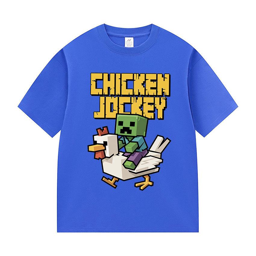 Game Chicken Jockey Funny Graphic T Shirt Men Fashion Cosplay O-Neck Clothing T-shirts Y2k Unisex Retro Oversized Cotton T-shirt