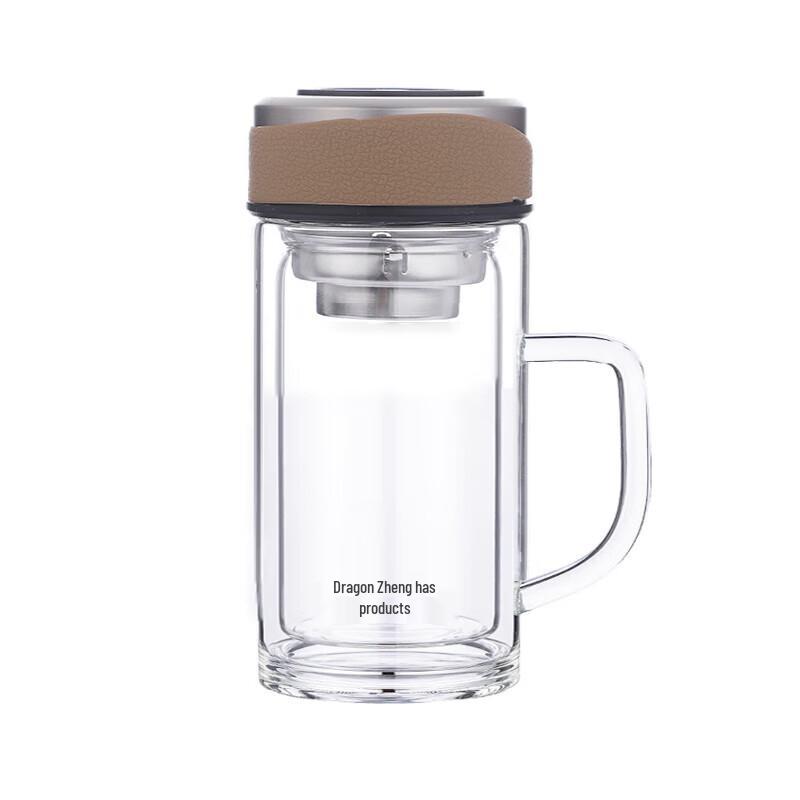 Youzheng Youpin Double-Layer Glass Tea Infuser Cup with Handle