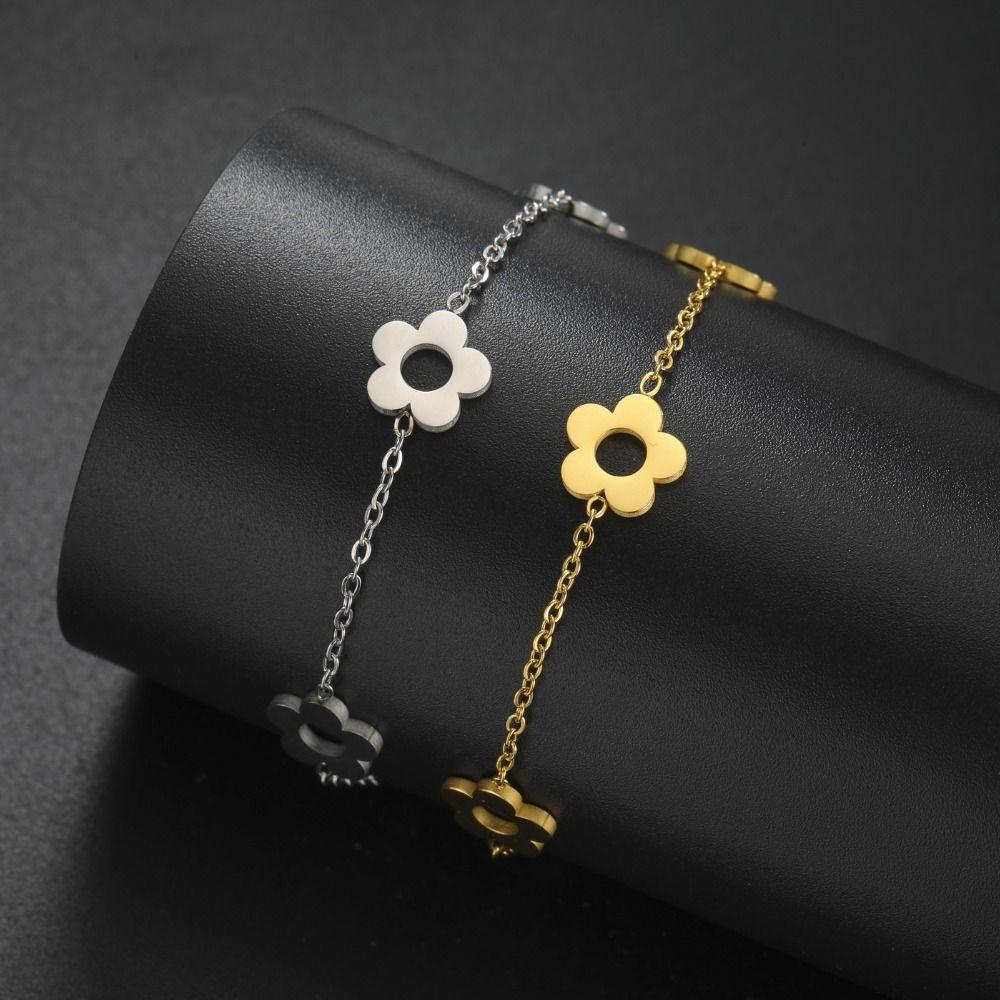 Sweet Stainless Steel Bracelet Adjustable Chain Charm Bracelet Jewelry Wrist Chain  Jewelry Gifts