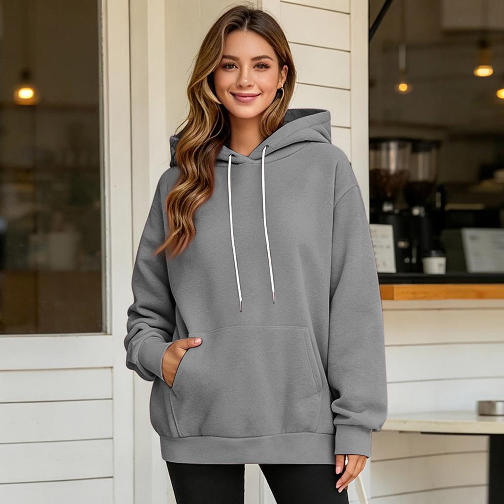 Damen Hoodie mit langen Ärmeln und Ohren-Design Gemütlicher Pullover
